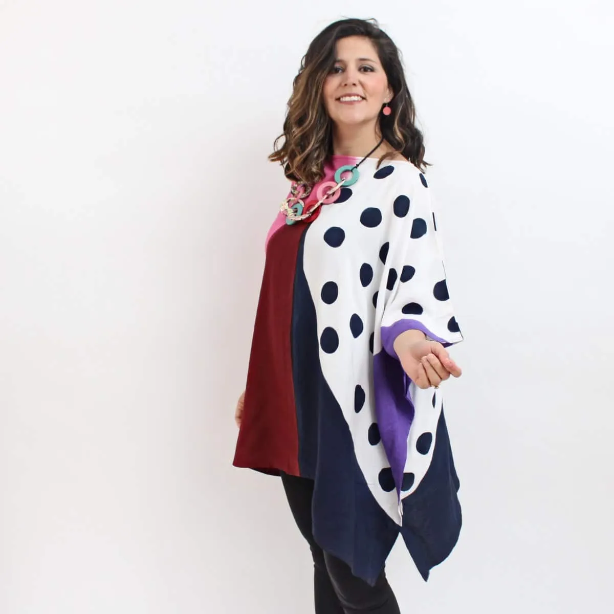 Abstract Polka Dot Blouse