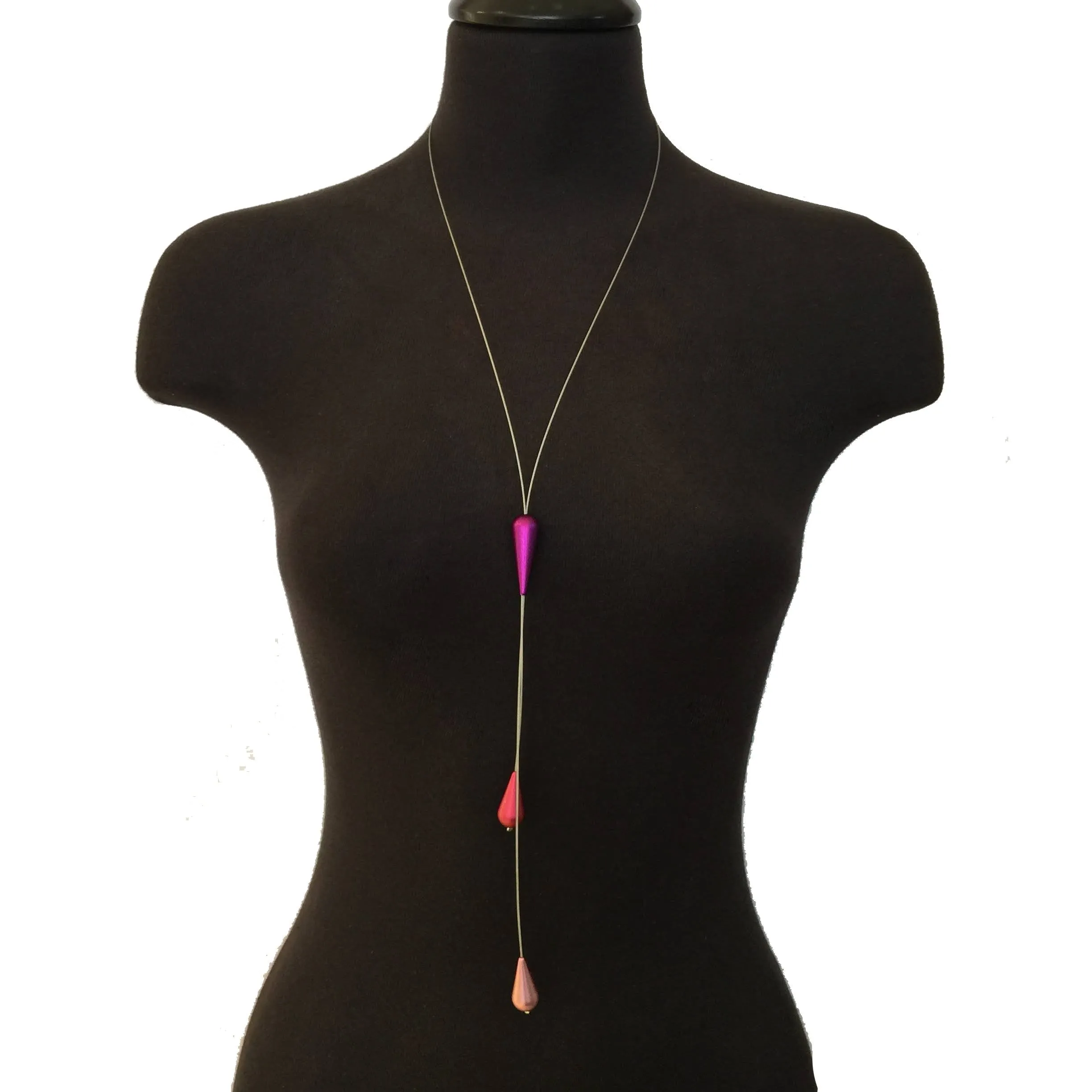 Adjustable Bolo Necklace - Baby Pink/Purple/Pink