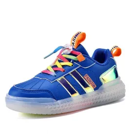 Children's Cotton LED Colorful Light Rechargeable Shoes