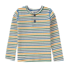 Colorful Stripe Long Sleeve Henley