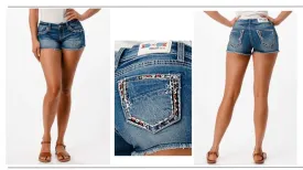 Grace In LA Women's Easy Fit Denim Shorts