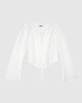 LOLA BLOUSE IN WHITE LACE